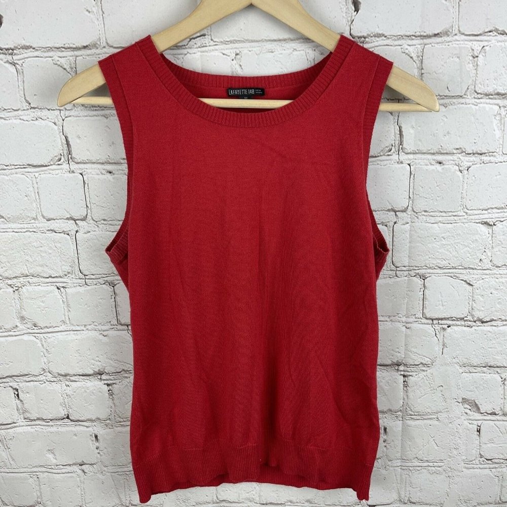 Lafayette 148 Solid Red Sleeveless Pullover Top C… - image 1